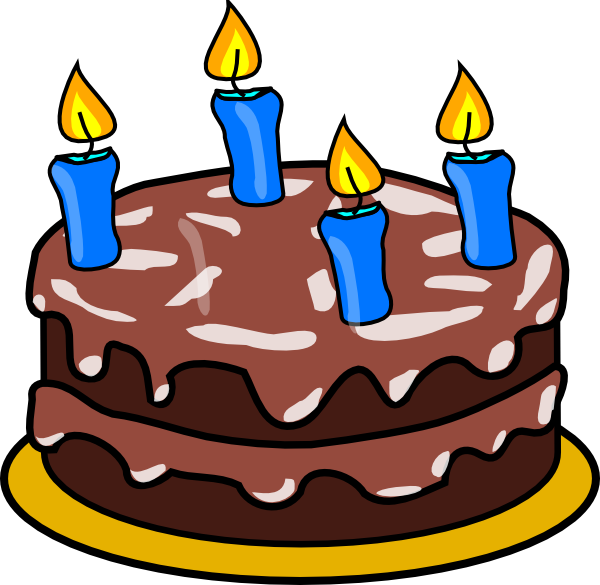 Birthday Cake Four Candles Clip Art at Clker.com - vector clip art online,  royalty free & public domain