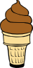 Chocolate Soft Serve Ice Cream Cone Clip Art