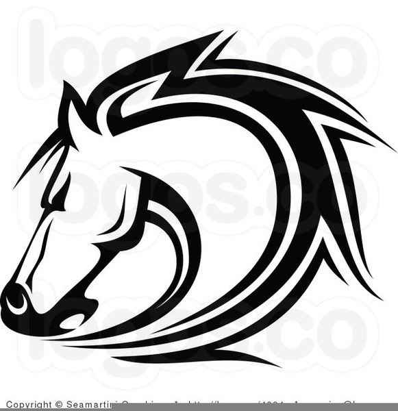 mustang head clipart free