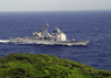The Guided Missile Cruiser Uss Chancellorsville (cg 62) Enters Apra Harbor, Guam Image