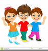 School Children Walking Clipart Image