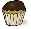Chocolate Iced Cupcake Clip Art