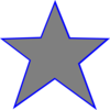 Silver Blue Star  Clip Art