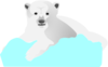 Polar Bear On Blue Floe Clip Art
