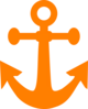 Bright Orange Anchor Clip Art