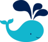Teal Navy Whale Clip Art