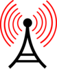 Radio Antenna Red Waves Clip Art