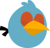 Blue Angry Bird Without Outlines (blinking) Clip Art