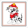 Dalmation Fire Dog By Hydrant Clipart Image