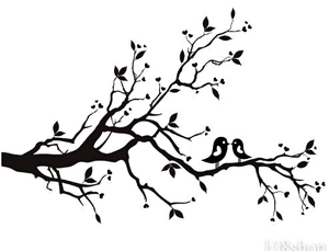 Cherry Blossom Branch Bird Vinyl Wall Decal Wd F | Free Images at Clker.com  - vector clip art online, royalty free & public domain