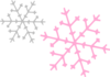 Ornament Snowflakes Pink Gray Clip Art