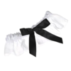 Topwedding White Organza Wedding Garter With Black Satin Bowknot Image