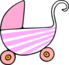 Baby Pink Stroller Clip Art