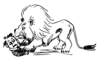 Hungry Lion Outline Clip Art