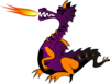 Purple Dragon With Flame Clip Art