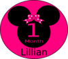 Minnie Mouse 1 Month E Clip Art