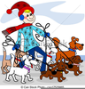 Free Dog Walker Clipart Image