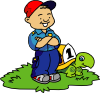 Boy And Turtle Clip Art
