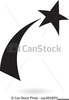 Shooting Star Clipart Black And White Image