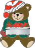Christmas Bear Wih Present Clip Art