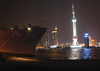 During A Port Visit To Shanghai, China, The Seventh Fleet Command And Control Ship Uss Blue Ridge (lcc 19) Is Moored To The Gaoyang Road Pier For The First Time Since March 2001. Image