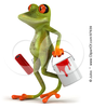 Royalty Free Rf Clipart Illustration Of A D Springer Frog Walking And Carrying A Paint Bucket And Roller Image