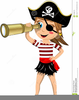 Girl With Telescope Clipart Image