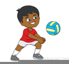 Kids Playing Volleyball Clipart Image