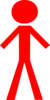 Stick Figure - Red Clip Art