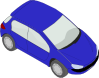Blue Peugeot 206 Clip Art