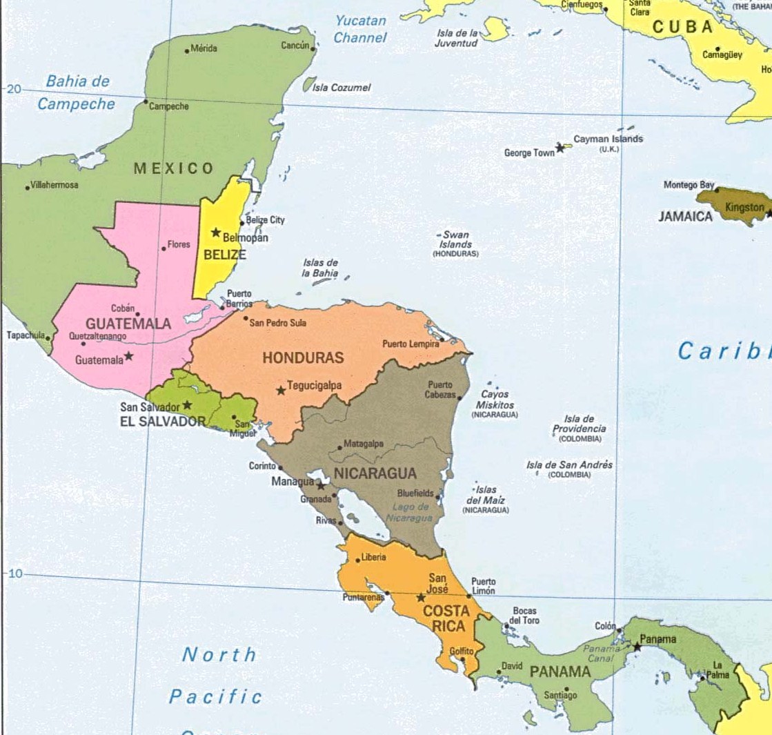 Central America And The Caribbean Political Map Free Images At Clker 