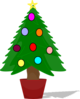 Christmas Tree With Rainbow Color Ornaments Clip Art