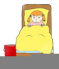 Girl In Bed Clipart Image