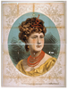 [bust View Of Woman Wearing Treble Clef Headpiece, Yellow Dress, And Red Necklace] Image