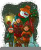 Children Christmas Carolers Clipart Image