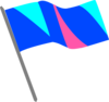 Blue Pink And Turq Flag Clip Art
