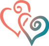 Teal Intertwined Hearts Clip Art