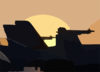 The Sun Rises Over One Of The F/a-18c Hornet Squadrons Deployed Aboard The Uss Theodore Roosevelt (cvn 71). Clip Art