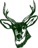 Green Stag Head Clip Art