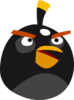 Black Angry Bird Without Outlines (squawking) Clip Art