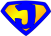 Jesus Superhero Logo Blue Yellow Md Image