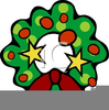 Cartoon Christmas Wreath Clipart Image
