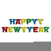 Happy New Year Clipart Black And White Image