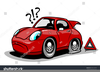 Car With Flat Tire Clipart Image