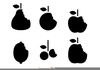 Black And White Fruits Clipart Image