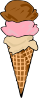 Ice Cream Cone (3 Scoop) Clip Art