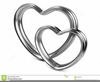 Two Silver Hearts Clipart Image