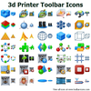 3d Printer Toolbar Icons Image