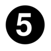 White Numeral  5  Centered Inside Black Circle  Clip Art