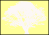 Tree Silhouette, White, Cream Background Clip Art